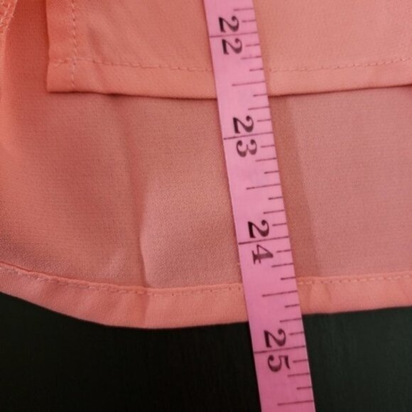 ☀ Mocha Long Sleeve Lace Up Neck Blouse Sz Medium - Picture 7 of 7